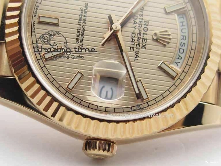 RG Edition On Best A3255 RG President Noob 228239 40mm 1:1 RG Bracelet Day-Date Dial 0409